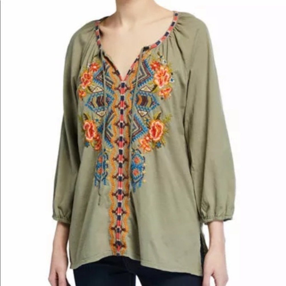 NWT Johnny Was Sentrie Peasant Embroidered Blouse. 
Size 1x.